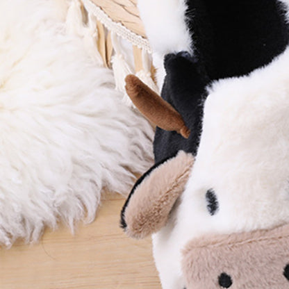 Cow Open Linen Slippers Winter Girls Can Wear At Home