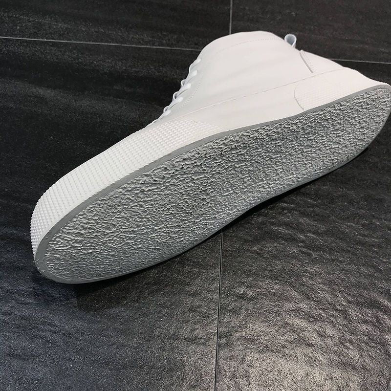 Male Leather High-top Platform Casual Shoes