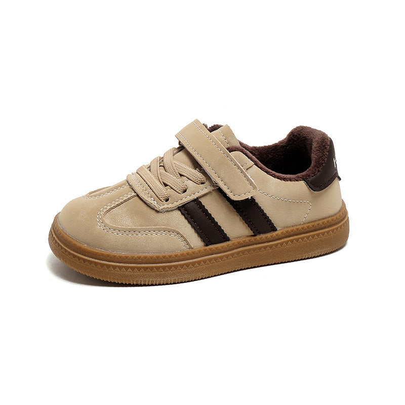 Fleece-lined Version Boys And Girls Casual Non-slip Soft Sole Sneakers