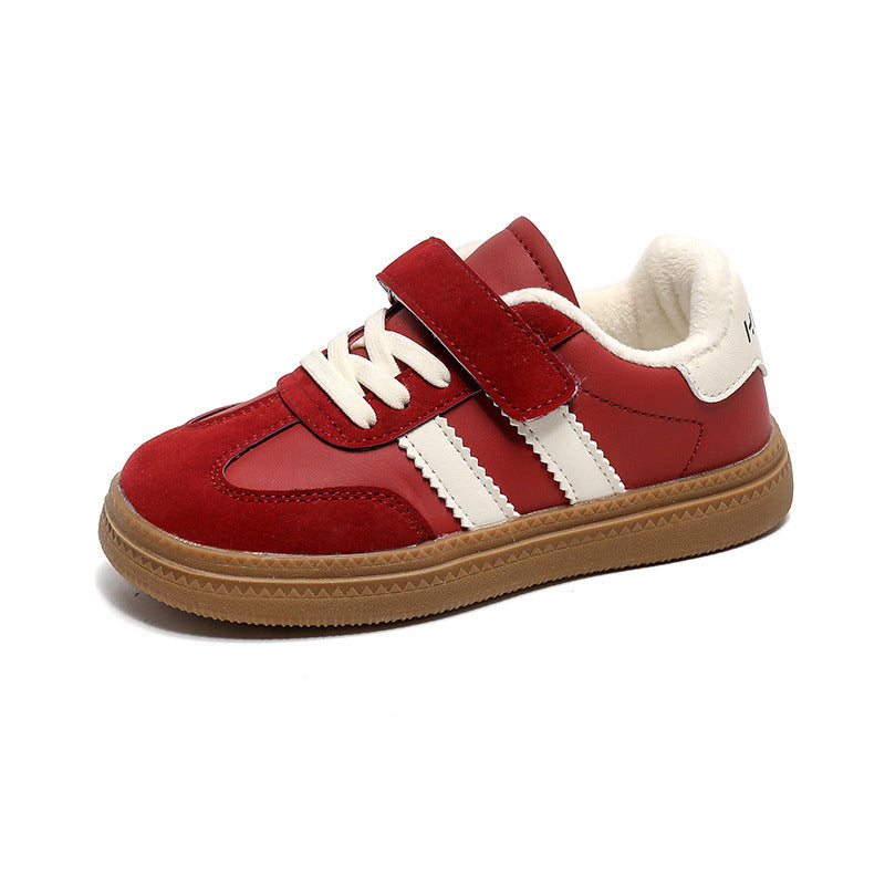 Fleece-lined Version Boys And Girls Casual Non-slip Soft Sole Sneakers