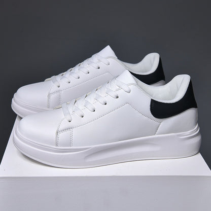 Large Size White Shoes Leather Waterproof Leisure Sneaker