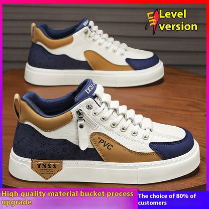 High-top Slip-on Board Shoes Teenagers Soft Bottom Waterproof Leather Shoes